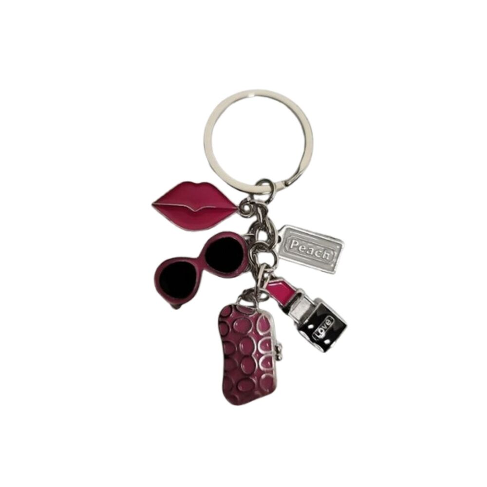 Keychain with Lipstick, Sunglasses and Bag Charms - Picture 2 of 5